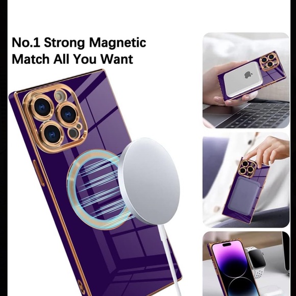 iPhone 14 Pro Max, Purple, MagSafe Square Case - Picture 3 of 5